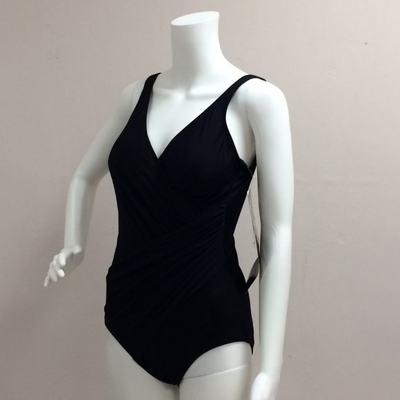Miraclesuit Oceanus Black One Piece Bathing Suit - Picture 2 of 8